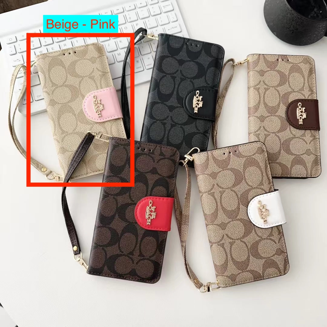 Designer Coach Phone Case Wallet Kickstand Style For Iphone 12 13 14 15 16 17 Pro Max Plus