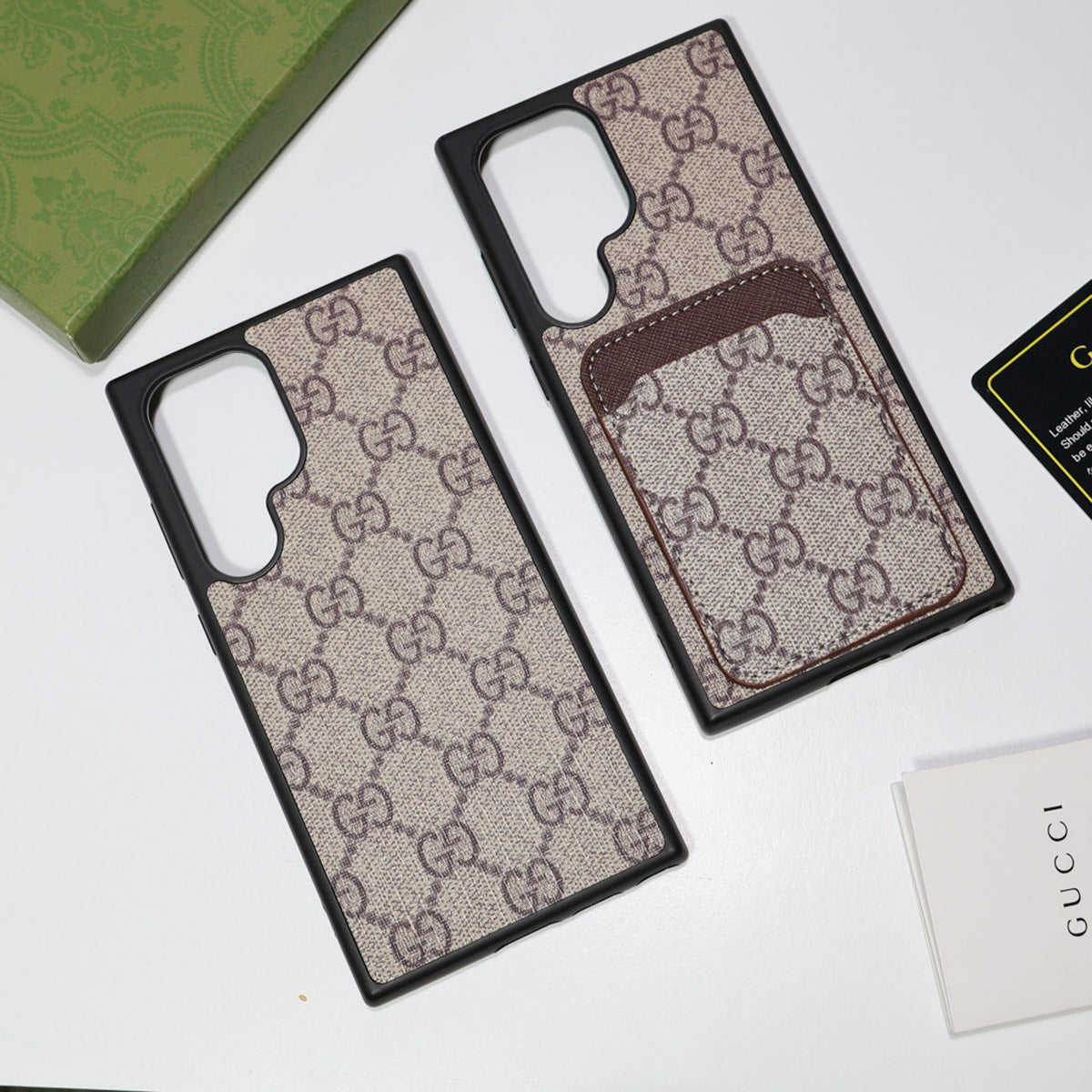 Gucci Samsung Galaxy Phone Case Card Slot For S22 23 24 25 26 Ultra Plus Series