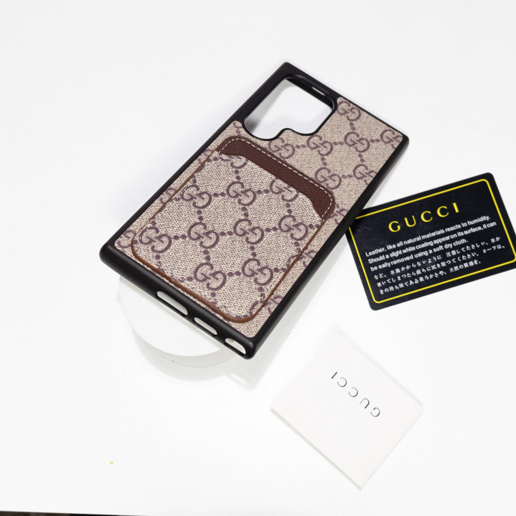 Gucci Samsung Galaxy Phone Case Card Slot For S22 23 24 25 26 Ultra Plus Series