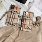 Designer Crossbody Wallet Case For Iphone 11 12 13 14 Pro Max / Bb Leather