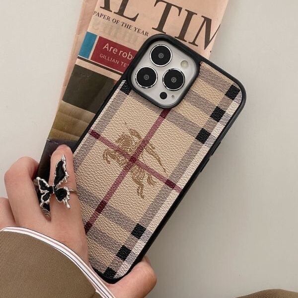 Iphone Case Burberry Style For 12 13 14 15 16 Pro Max Series