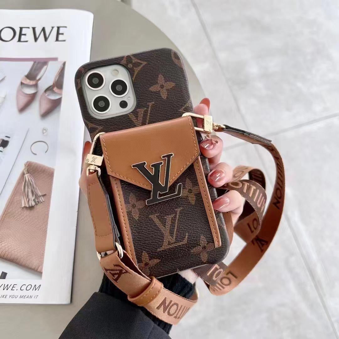 Iphone Case Louis Vuitton Style Crossbody For 11 12 13 14 15 16 Pro Max Plus Series