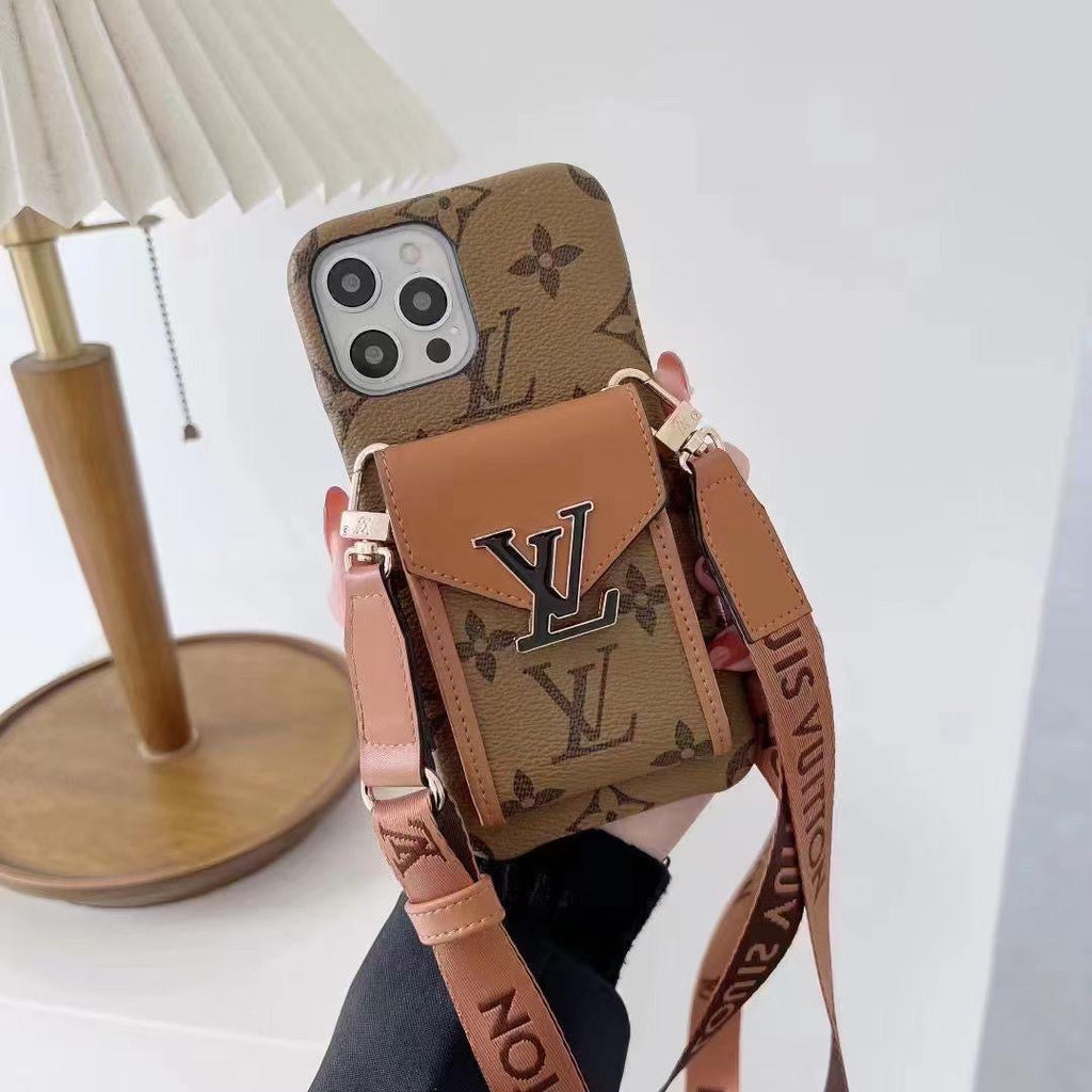 Iphone Case Louis Vuitton Style Crossbody For 11 12 13 14 15 16 Pro Max Plus Series