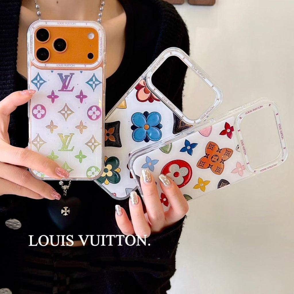 Multicolor Monogram White Lv Case Iphone 14-17 / Pro / Pro Max