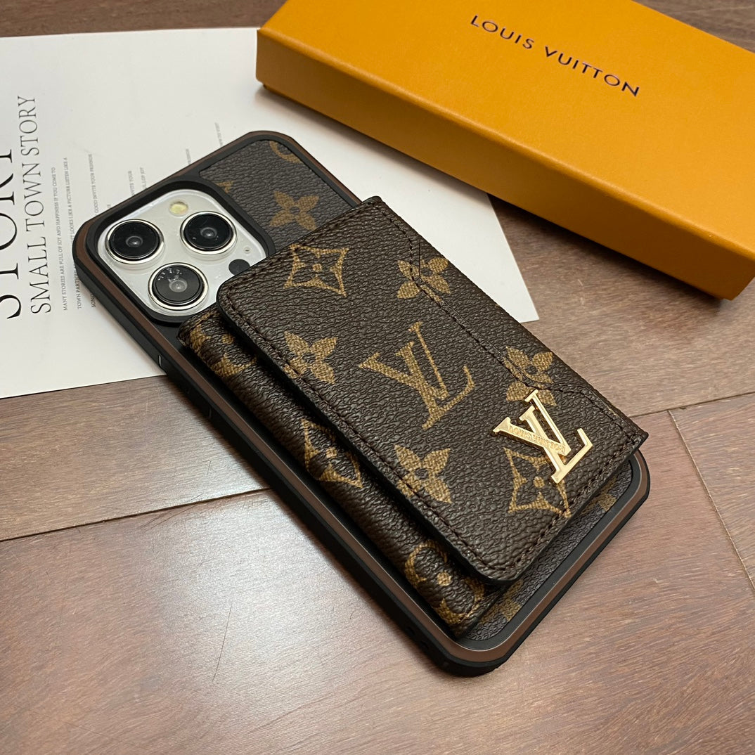Lv Case Iphone 16 Pro Max Plus 15 14 13 12 Wallet Style