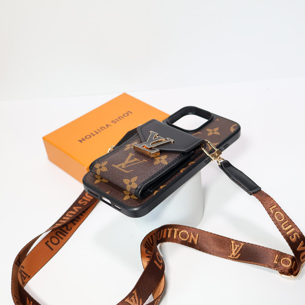Iphone Lv Case Wallet For 12-16 / Pro / Pro Max / Plus / – Crossbody