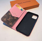 Lv Iphone 14 Wallet Case Pink Edge For Iphone 11 12 13 14 15 16 Pro Max Plus