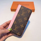 Lv Iphone 14 Wallet Case Pink Edge For Iphone 11 12 13 14 15 16 Pro Max Plus
