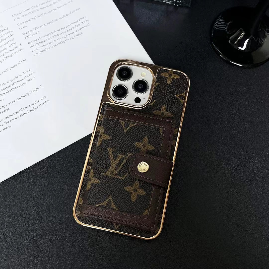 Louis V Phone Case Card Holder Iphone 12 13 14 15 16 Pro Max