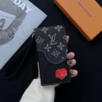 Black Denim Canvas Wallet Flip Case Kickstand Function Iphone 11 12 13 14 15 16 Pro Max Plus