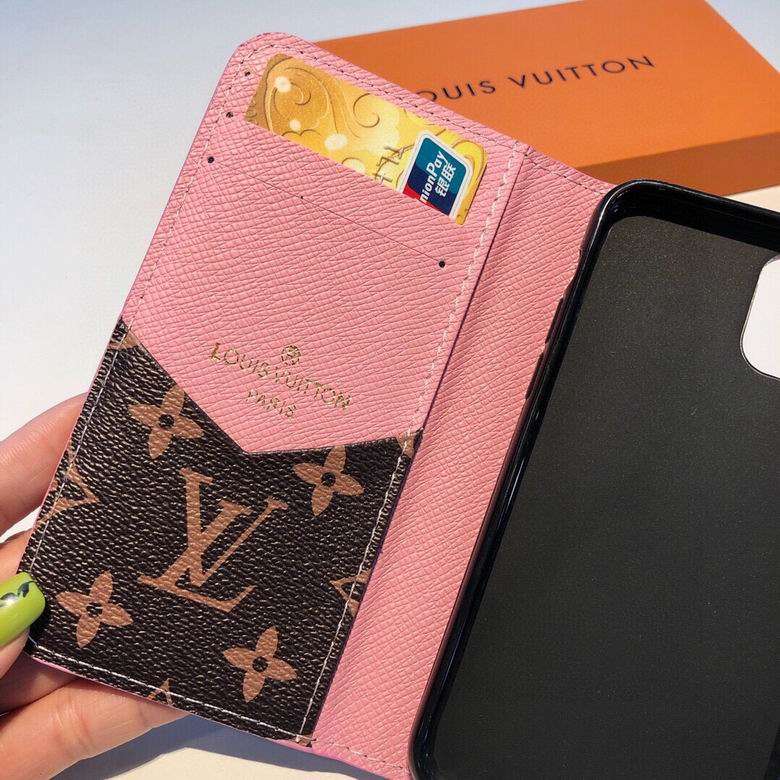 Lv Iphone 14 Wallet Case Pink Edge For Iphone 11 12 13 14 15 16 Pro Max Plus