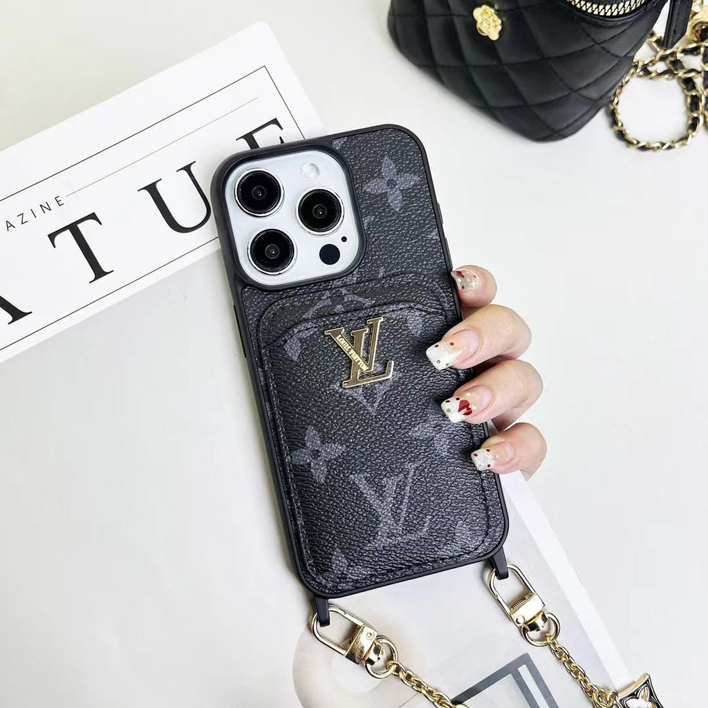 Lv Monogram Card Holder Case Wallet For Iphone 11 12 13 14 15 16 Pro Max Plus