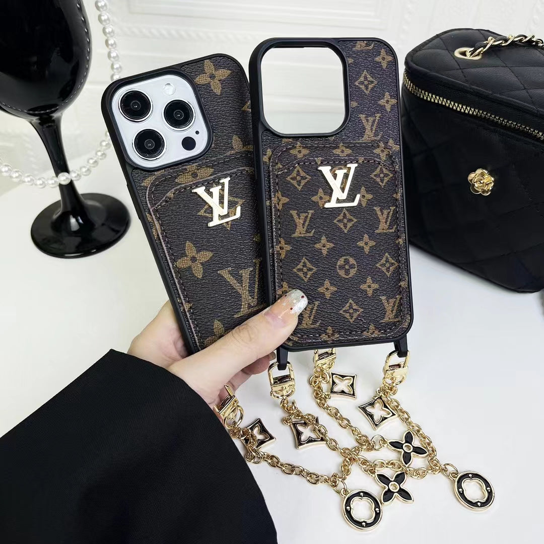Lv Monogram Card Holder Case Wallet For Iphone 11 12 13 14 15 16 Pro Max Plus