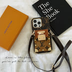Lv Monogram Crossbody Phone Case For Iphone 11 12 13 14 15 16 Pro Max