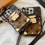 Lv Monogram Crossbody Phone Case For Iphone 11 12 13 14 15 16 Pro Max
