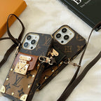 Lv Monogram Crossbody Phone Case For Iphone 11 12 13 14 15 16 Pro Max