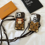 Lv Monogram Crossbody Phone Case For Iphone 11 12 13 14 15 16 Pro Max