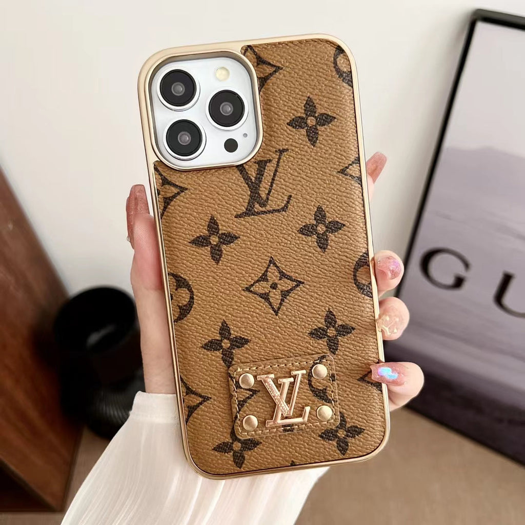 Fashion Iphone Case 16 15 14 13 12 11 Pro Max Plus Leather Design Electroplated